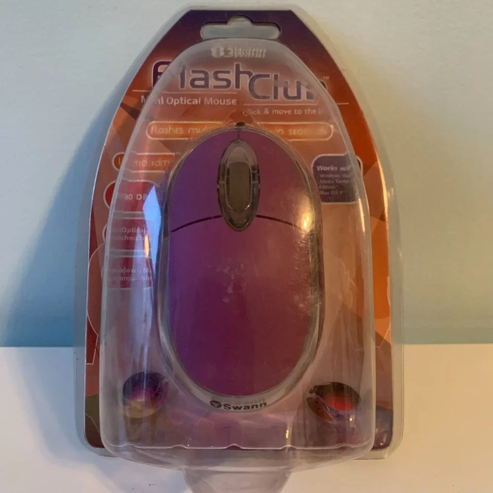Swann Flash Club Computer Mouse with Flashing Lights - Purple